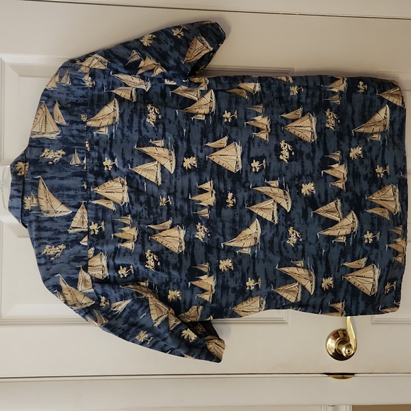 Vintage Nautical Blue Men's Short Sleeve Shirt EUC Size Medium - Picture 5 of 7